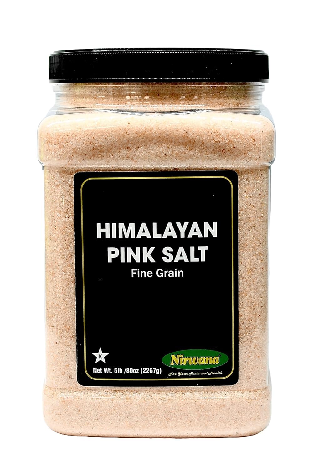 Nirwana Himalaya Pink Salt Fine - Plastic Jar - Sourced From the richest mineral mines in the Himalayan Mountains! – Flaky, & Mineral-Rich – Compatible with Spice Grinders & Salt Shakers 5lb