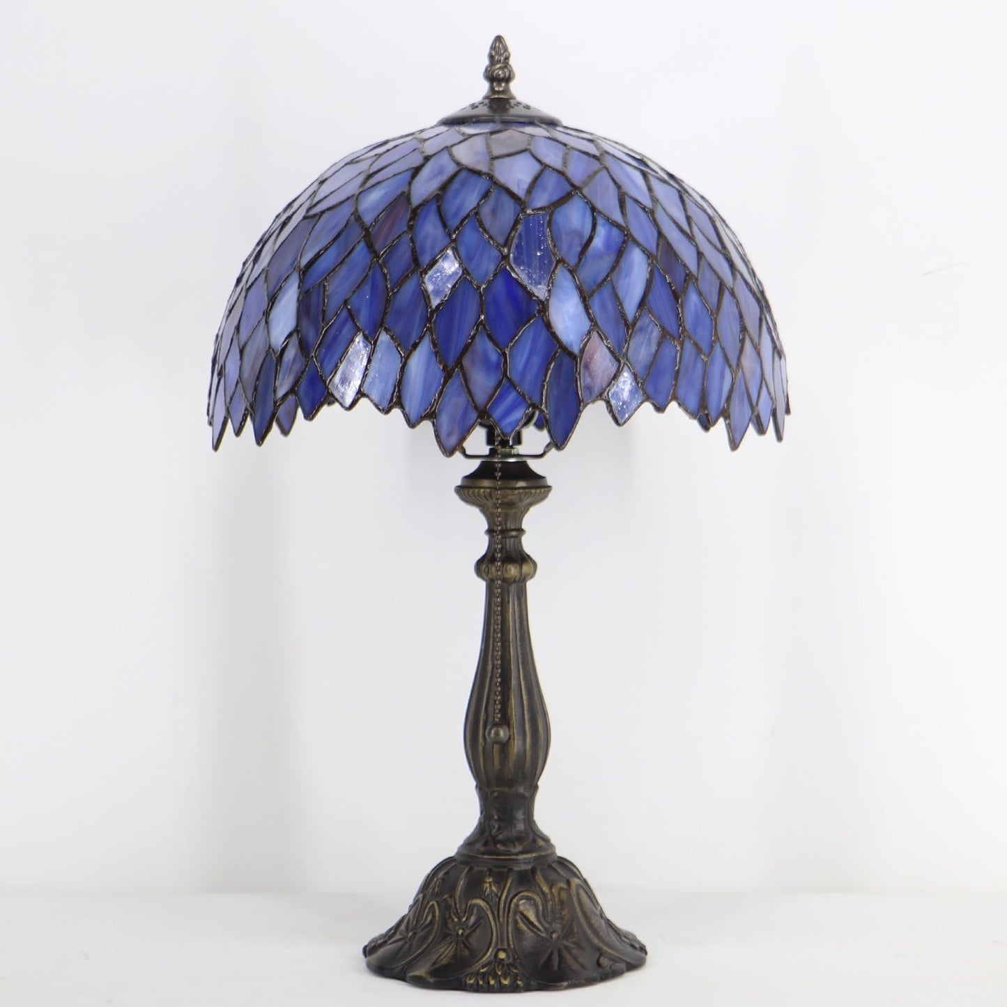 HZYFFYU Tiffany Style Lamp Stained Glass Table Lamp Memory Sympathy Desk Reading Light 12X19 Inch (Wisteria Style)