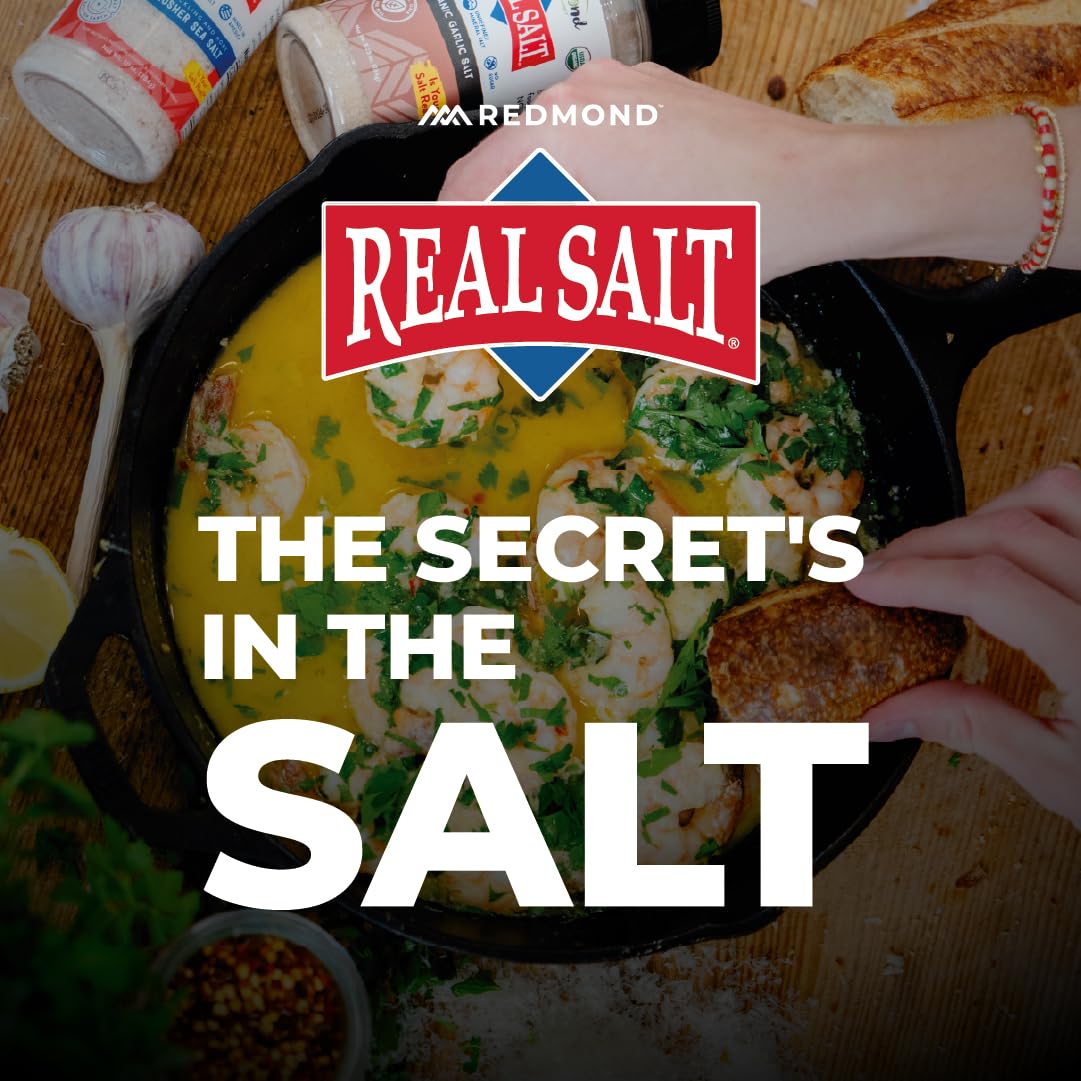 Redmond Real Sea Salt - Natural Unrefined Gluten Free Kosher, 16 Ounce Pouch (2 Pack)