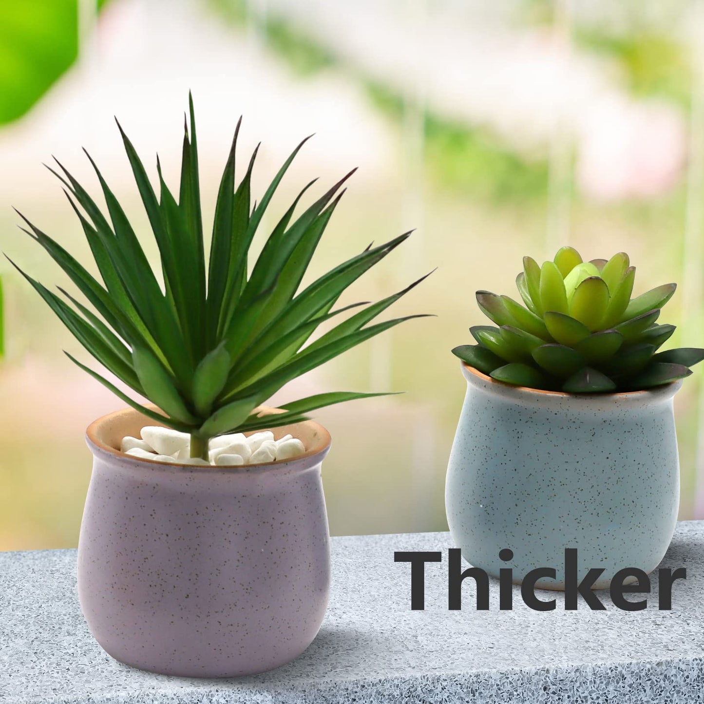 Hecaty 5 Pcs Faux Succulents Set, Realistic Fake Succulents, Artificial Hanging Ornaments Fleshed Plant Textured for Home Garden Wedding Party Spring Decoration (Green)