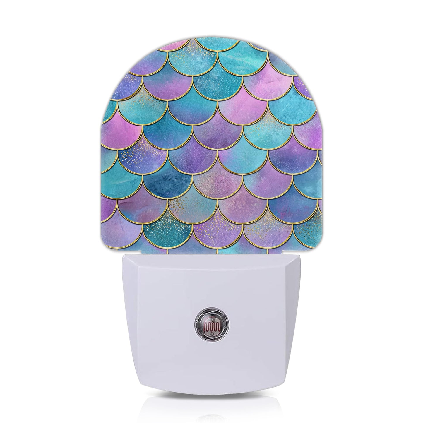 Axxitude Mermaid Fish Night Light,Pink Scales Marble Plug in NightLights with Dusk to Dawn Sensor,Wall Nightlight for Bedroom Bathroom Living Room,Soft Warm Sleep Night Lights