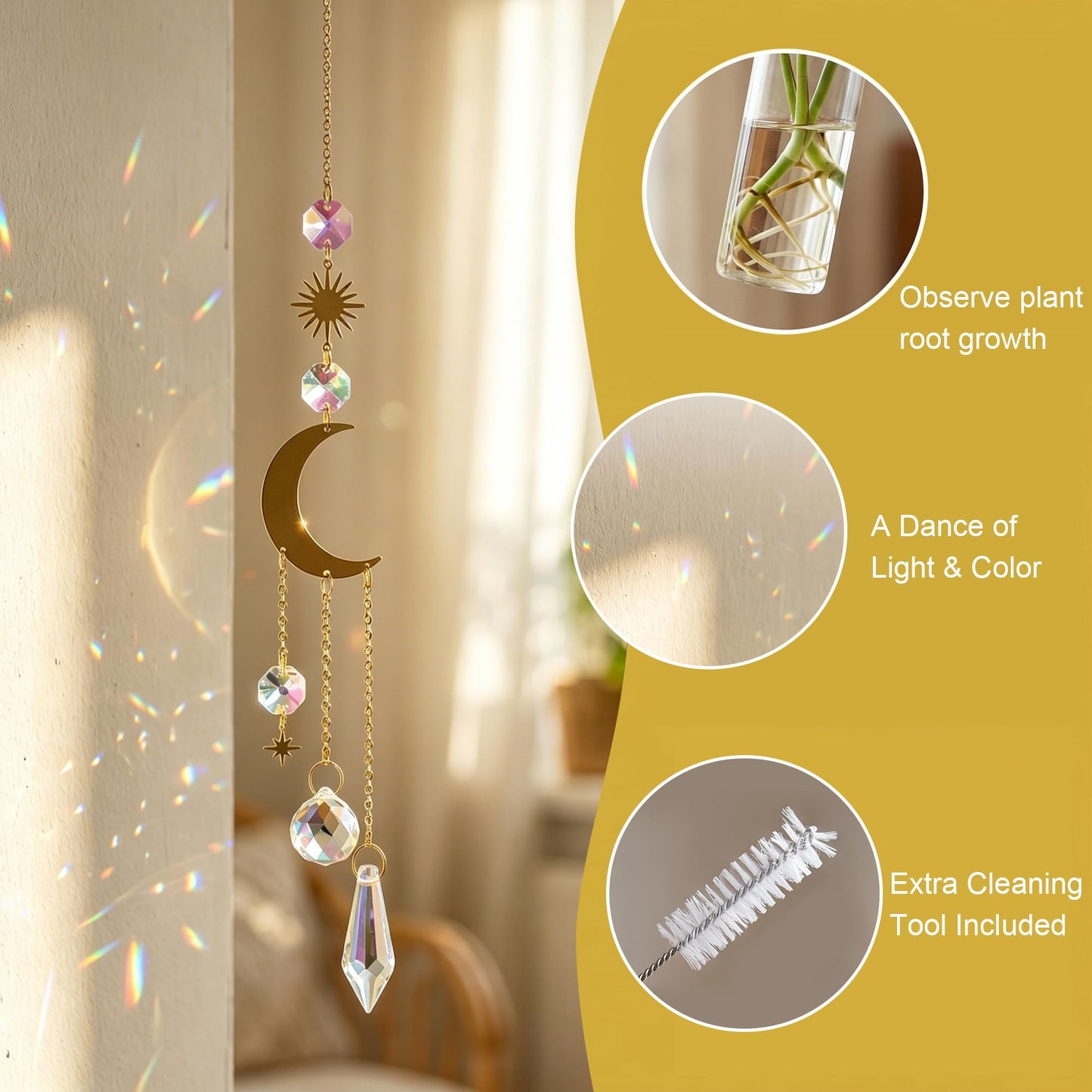 KRISININE 6pcs Plant Propagation Station Hanging Window Plant Propagator Stations Suncatcher with Chain Pendant Ornament Balls