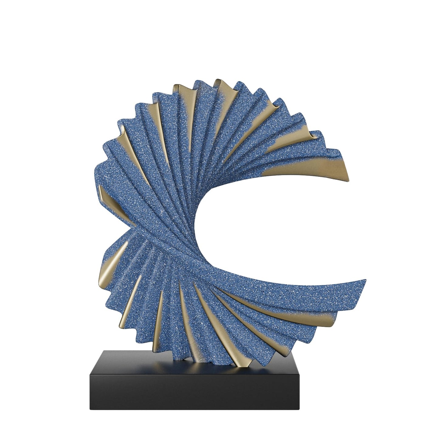Paytonture Ocean Wave Sculpture Modern Funky Decor Wave Sea Ornament, Resin Statue Home Decor Abstract Statues Office Desk Decor Shelf Decor Accents for Men(Dark Blue)