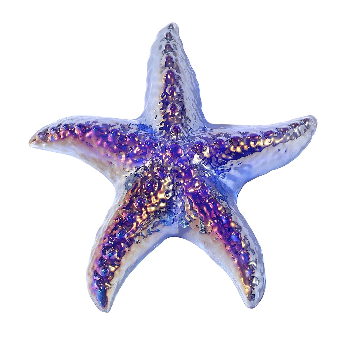 uxcell Glass Starfish Figurine Crystal Handmade Blown 3 Inch Glass Collectible Adornments Ornament for Home Desk Decoration Gift, Blue