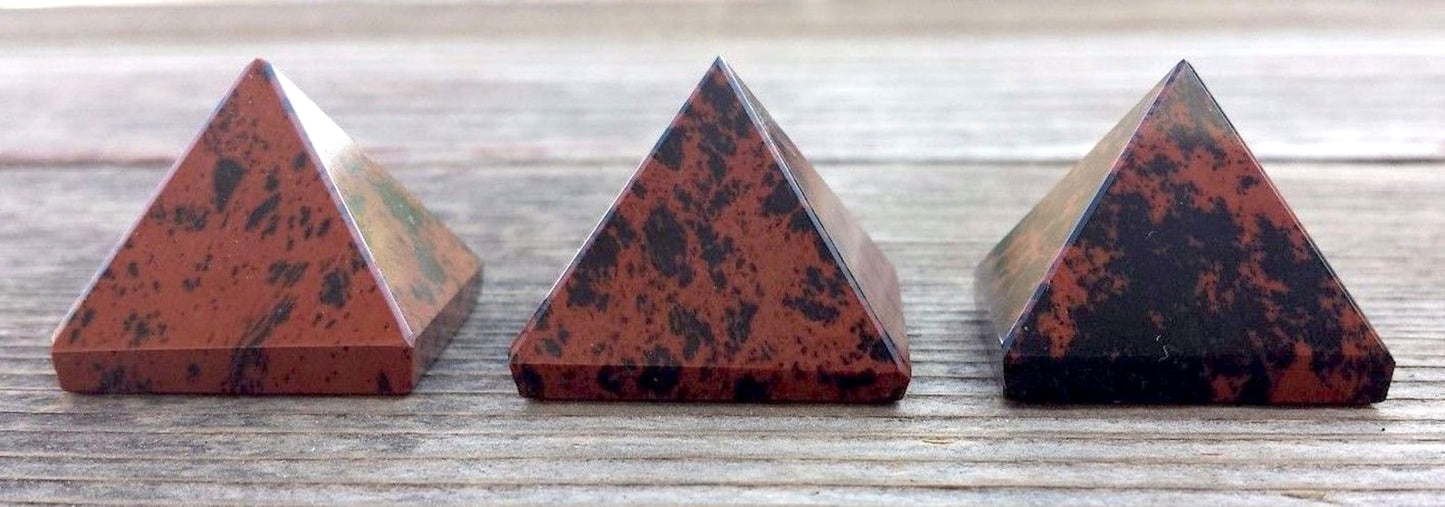 Mahogany Obsidian Pyramid 2 Inch – Capricorn Birthstone Root Chakra