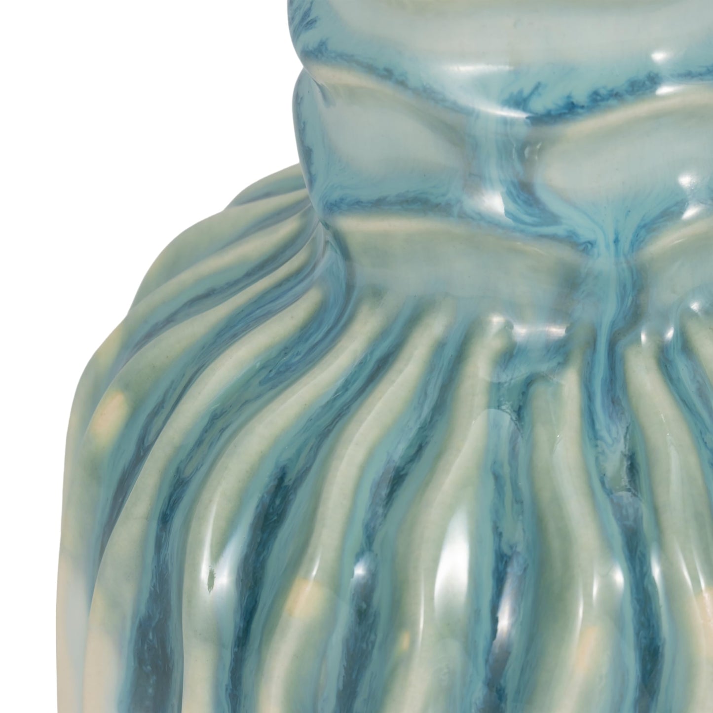 Ceramic Vase for Home Decor – Table Accent That Blends Effortlessly into Office Decor, Bedroom, and Living Room Decor – A Must for Any Flower Vase Collection – 8" Blue