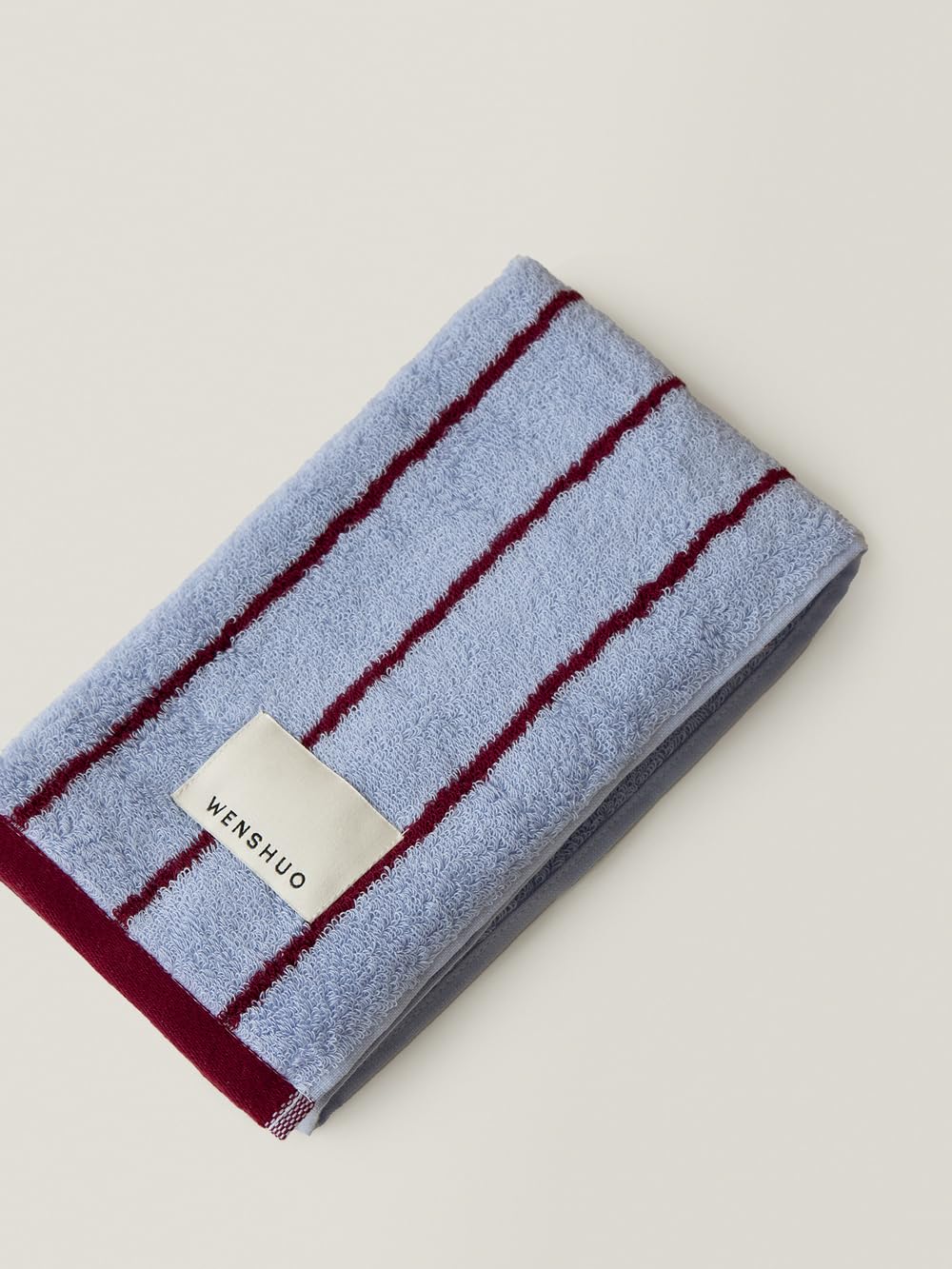 WENSHUO Sea Salt Twilight-Pure Cotton Striped Hand Towel,100% Combed Cotton,Luxury Towel,Super Absorbent(Pack of 1) (29.53" L × 13.39" W)
