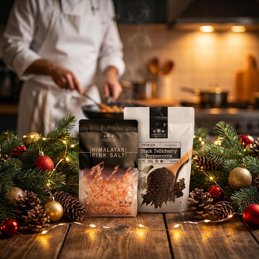 Grinder refill kit - 2.2 Lb bag of Pink Himalayan Coarse Salt & 1 Lb of Tellicherry Black Peppercorns - Salt and Peppercorn refill Gift Pack - Premium Himalayan Salt and Tellicherry Peppercorns for use in a Grinder or Salt Mill. By The Spice Lab