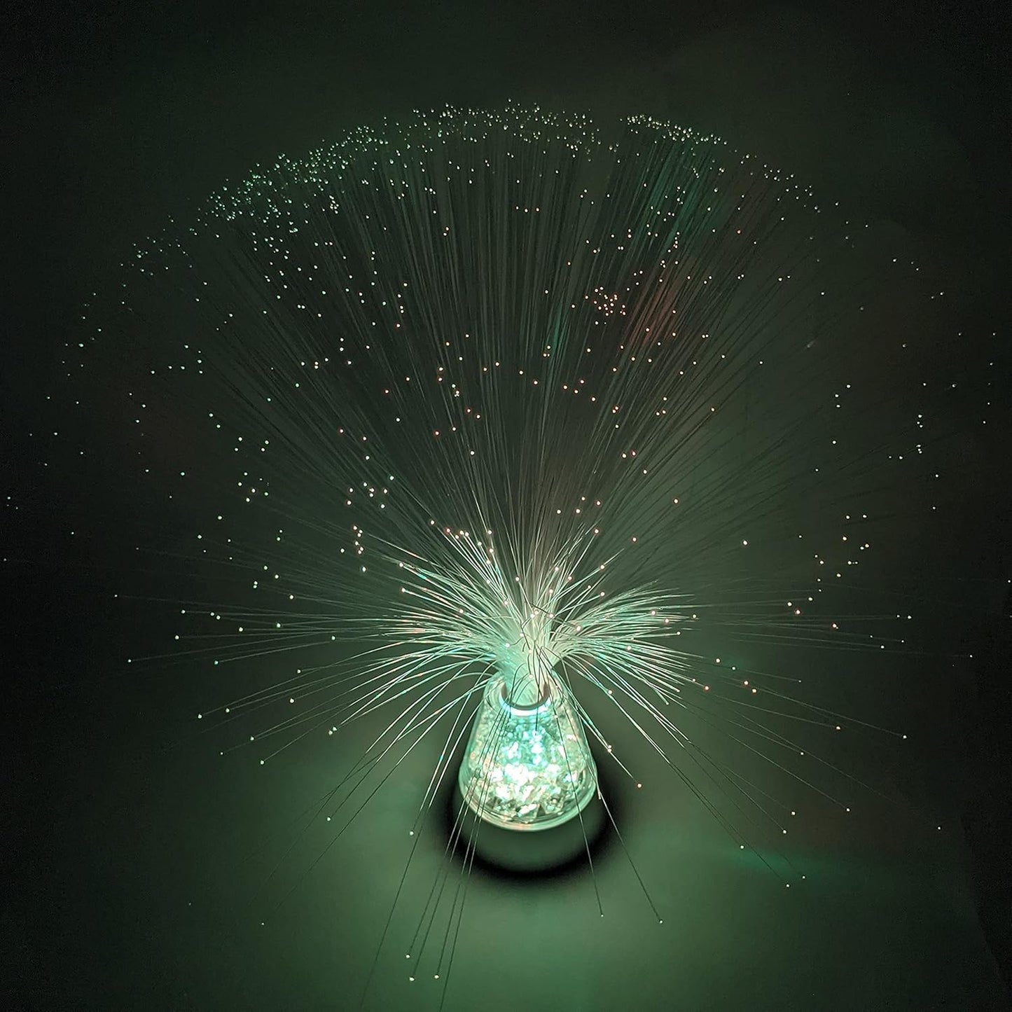 Colour Changing Fibre Optic Crystal Lamp - 13.5" Mood Lamps for Bedroom Living room study room, Fiber Optic Night Light with Color-Changing Crystal LED Table Lamps,Battery Powered [Energy Class A]