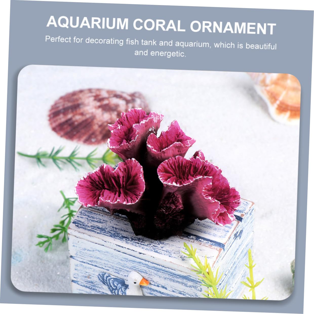 DOITOOL Artificial Purple Resin Coral Sculpture Fish Tank Decoration Aquarium Ornament for Freshwater and Saltwater Tanks, Sea Life Coral Figurine Tabletop Decor