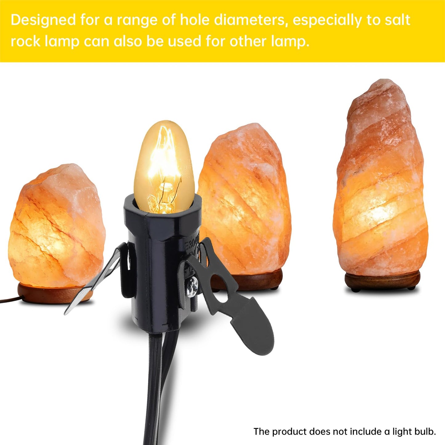 RTNLIT Salt Lamp Cord Replacement with Rotary Switch Plug, Clip-in Lamp Cord for Salt Lamps, Christmas Village Accessories, Blow Mold Light Kit, E12 Light Bulb Socket (Black, 4.9 feet)