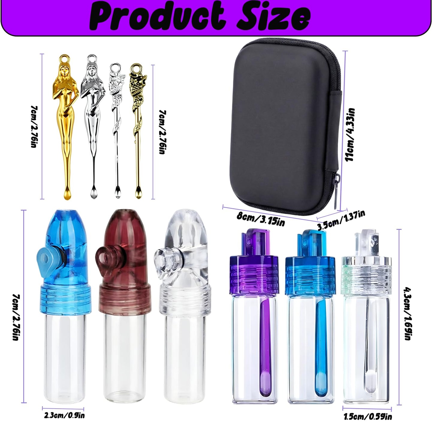 Molybdix Portable Spice Dispenser, 15 Pack Camping Seasoning Container Kit, Travel Spice Container Set with Metal Bottles, Spoons, Funnels, Brush and Case for Camping, BBQ, Hiking and Picnic Cooking