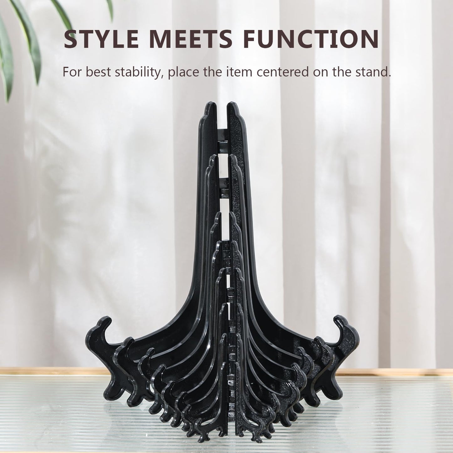 Artliving 10 Inch Black 6pcs/Set Plastic Easels Plate Display Stands Picture Frame Stand Holder