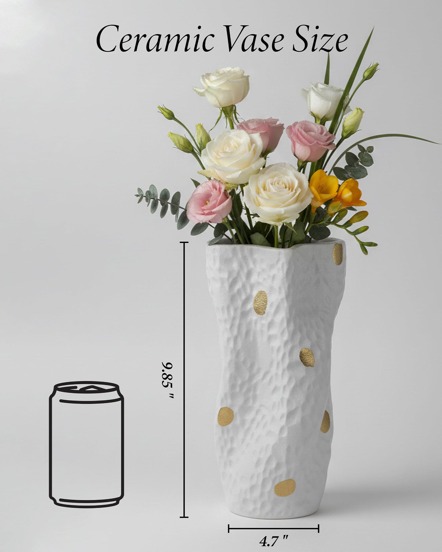 OOSTONEE Ceramic Vase for Home Decor - 10 Inch Unique Design Organic Nature Shape, Modern Farmhouse Decor, Coffe Table Flower Vases for Centerpieces, Entryway Table