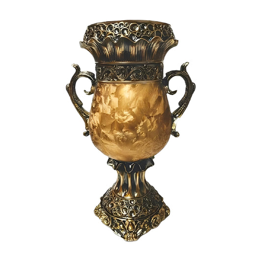 ICE Armor 19" H Golden Color Ornate Two-Handle Decorative Ceramic Vase Stylish Home and Office Decor Luxury Ornament Great Gift for Home Lovers