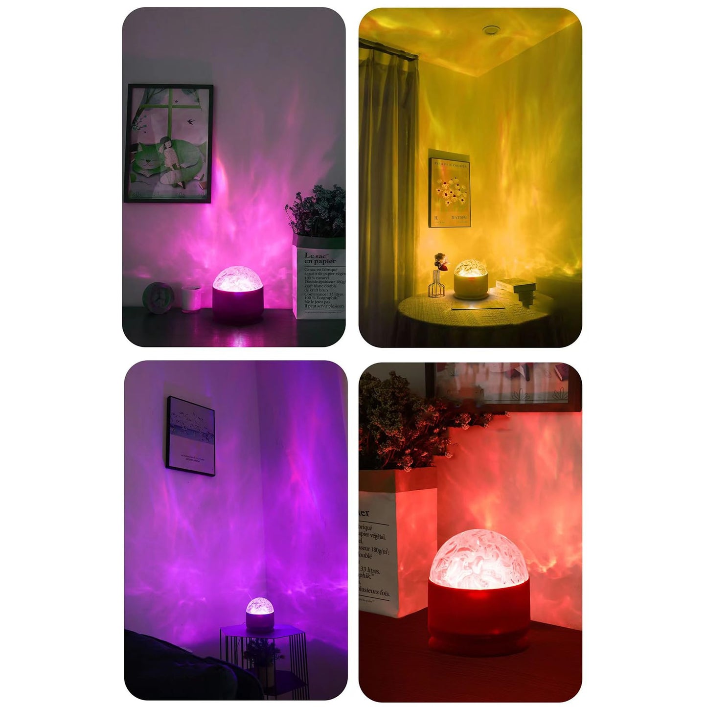 Ocean Wave Projector Light, 16 Color Water Ripple Lamp with Remote Control, 3D Ocean Lamp for Home Office Bar Restaurant