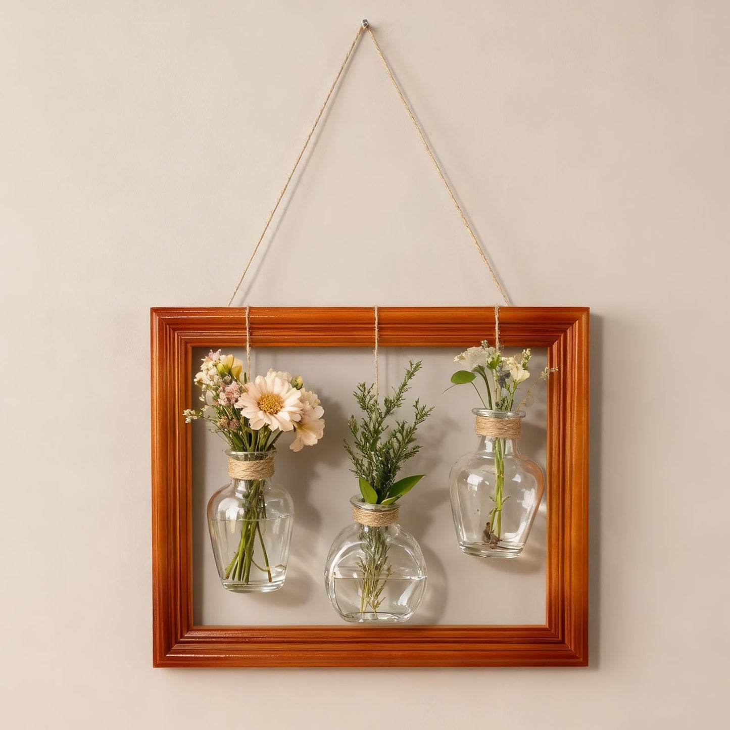 Tnstbiee Boho Farmhouse Herb & Flower Drying Rack-Dried Flower Wall Decor for Dried Flower Displays,Propagation Projects,DIY Wall Art-Ideal for Home Decor & Wedding Bouquets（not contain dried flowers）