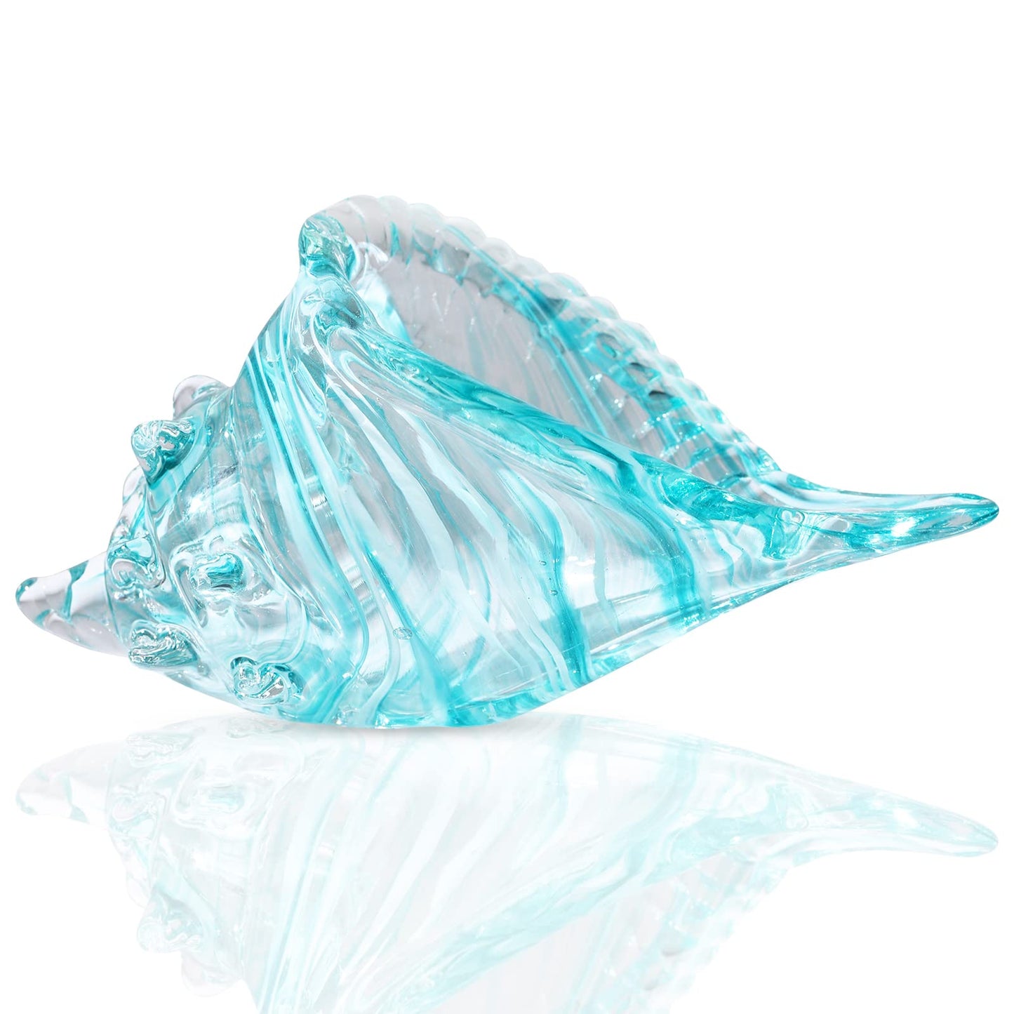 DOVDOV Blown Glass Conch Statues - Modern Glass Art, Conch Decorative Statues for Dining Tables, Entryways, Coffee Tables, Living Rooms, Kitchens, Shelf Fillers