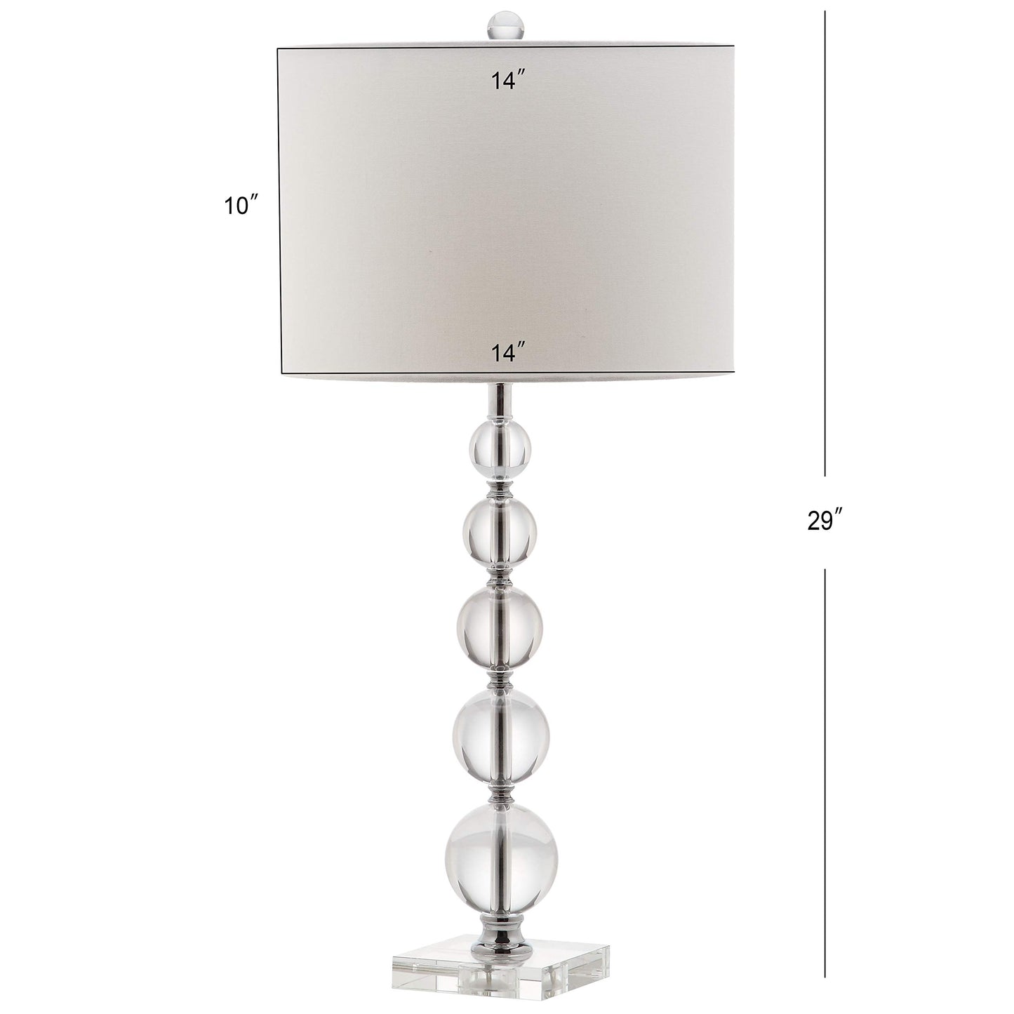SAFAVIEH Lighting Collection – Set of 2 Liam Stacked Crystal Ball 29-Inch Table Lamps, LED Bulbs Included, Bedroom Living Room Home Office (LIT4112A-SET2)