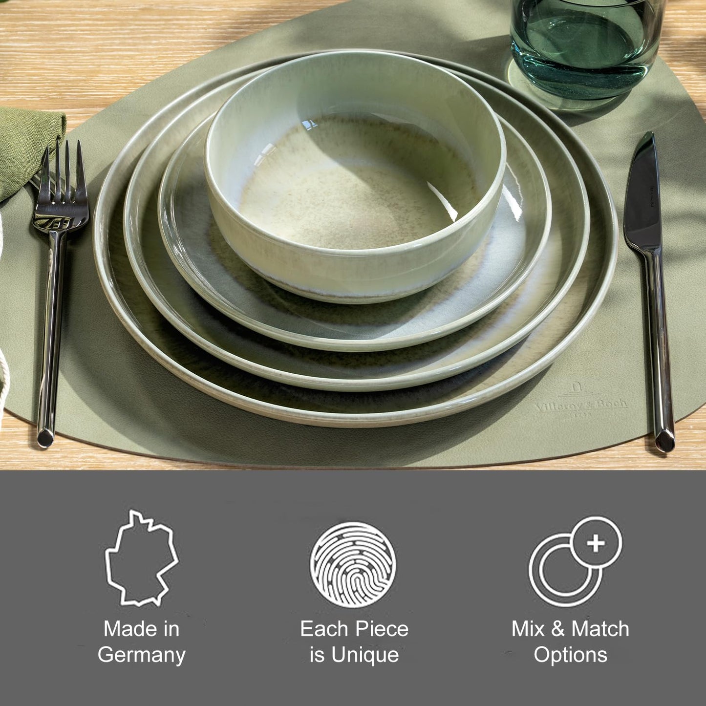 like. by Villeroy & Boch Perlemor Alga bowl, 26 cm Ø, green