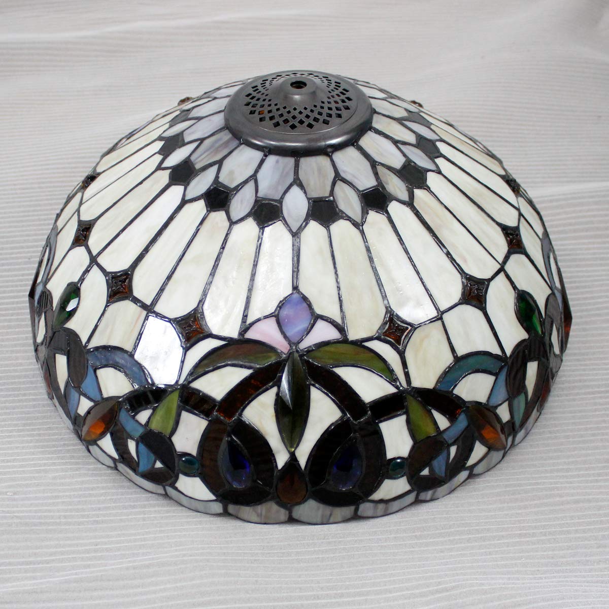 WERFACTORY Tiffany Style Table Lamp Colorful Stained Glass Bedside Lamp 24"