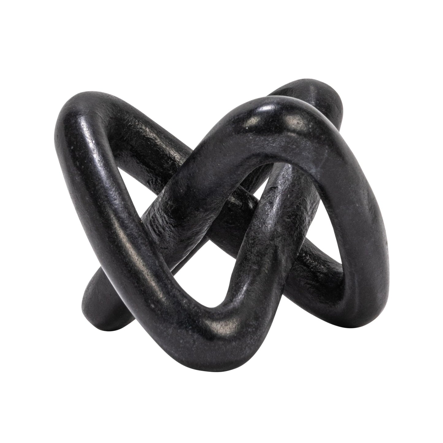 Creative Co-Op Modern Decorative Marble Link Knot, Black