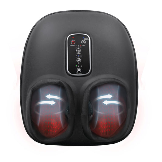 Homedics Shiatsu Foot Massager with Heat, Air Compression & Vibration, 3 Intensity Levels, Toe-Touch Controls, Removable Washable Inserts