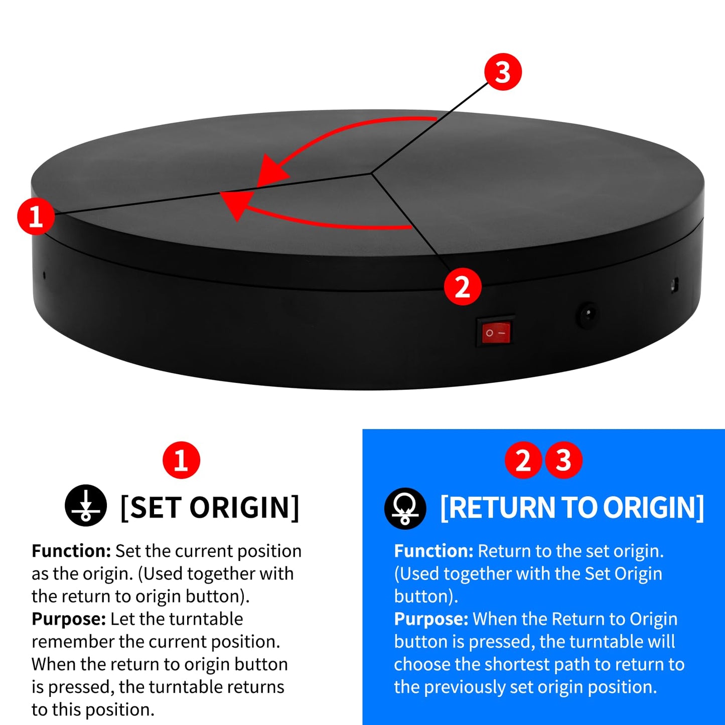 Programmable Motorized Electric Turntable Command-Controlled Rotating Platform Photography Turntable Secondary Development Motorized Electric Lazy Susan for 3D Scaner or Display with USB/Bluetooth