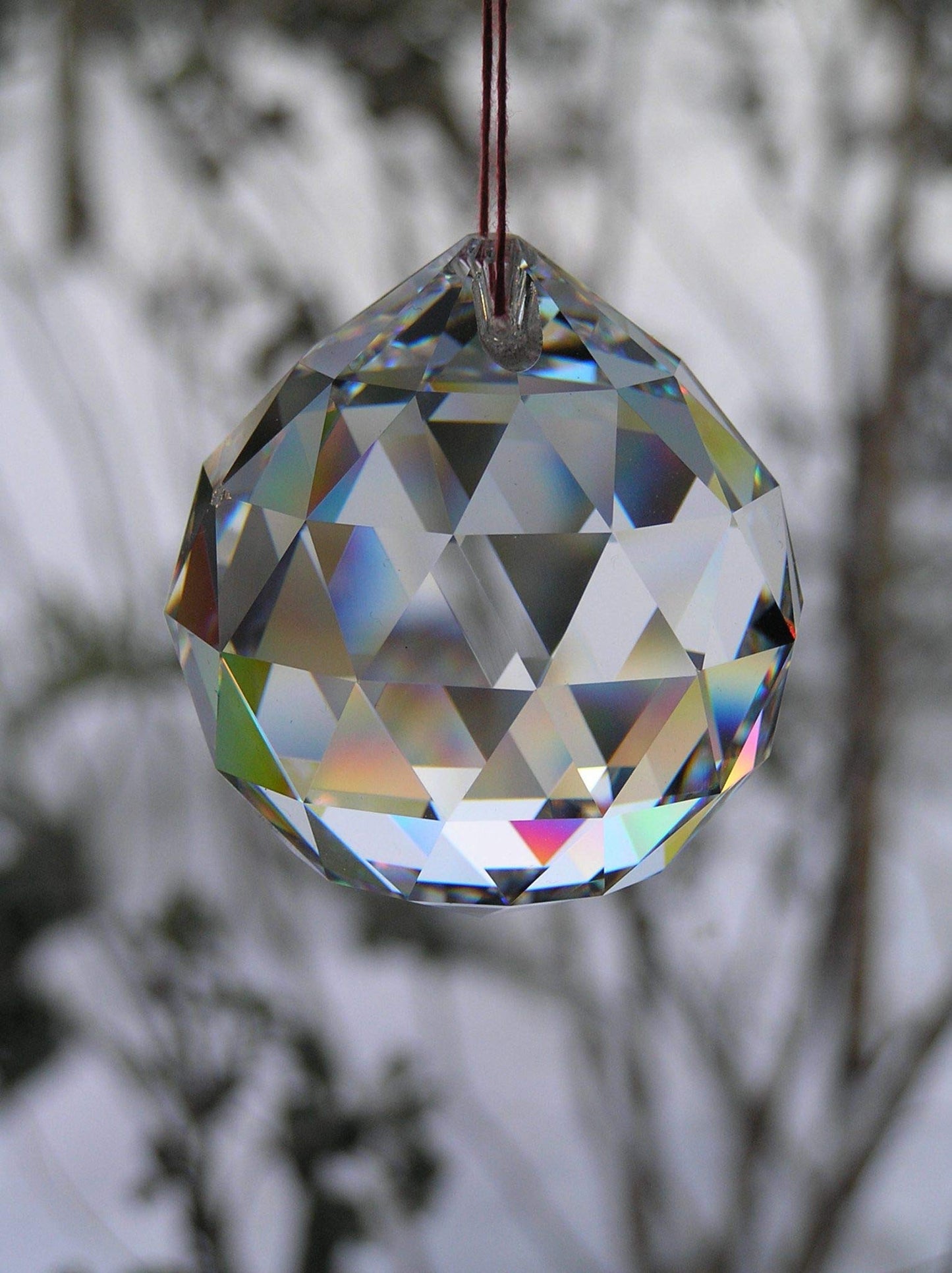 Petrichor Feng Shui Clear Crystal Hanging Ball for Good Luck & Prosperity - Home Decoration/Gifting (70MM)