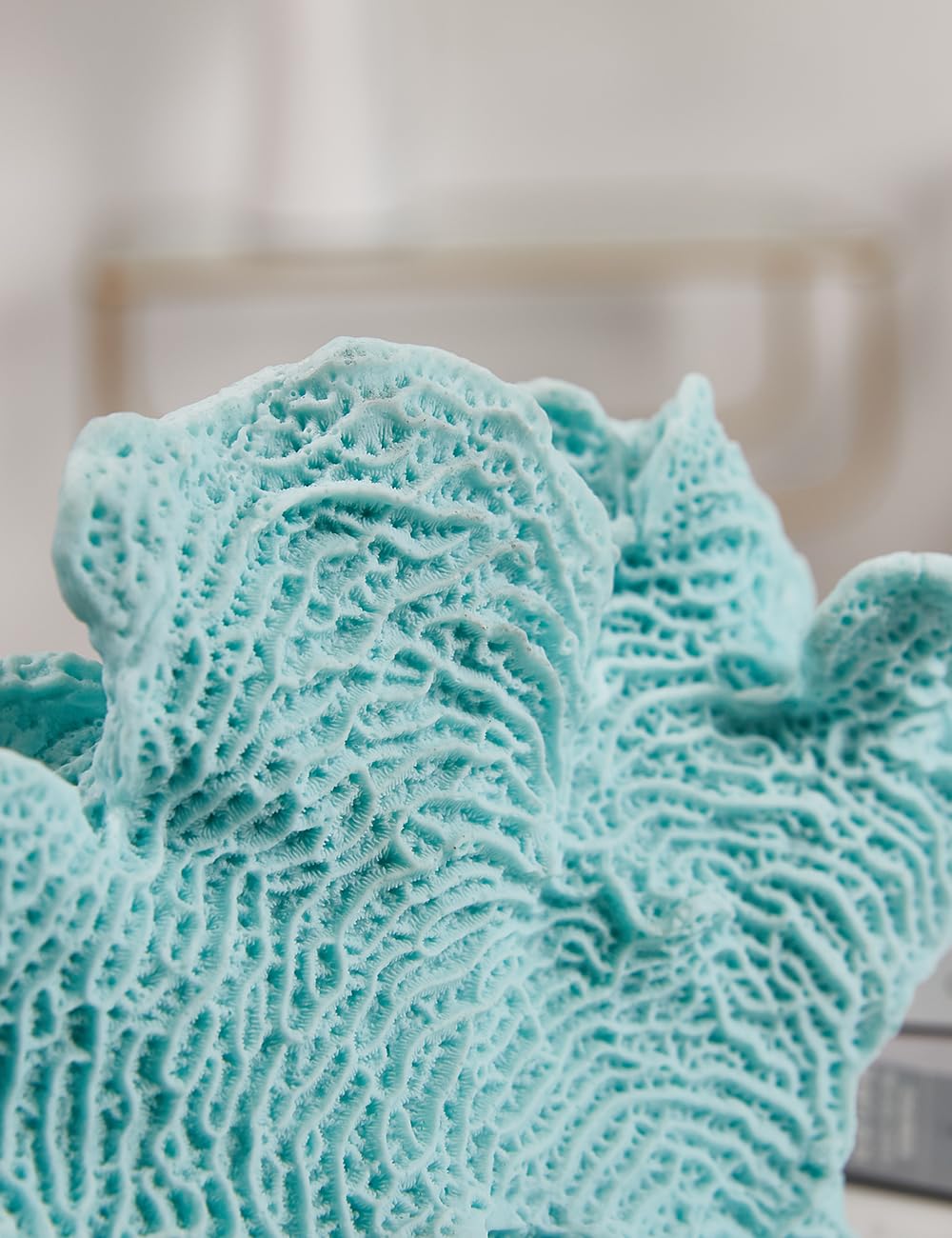 HAUCOZE Coral Decor Ocean Sculpture Statue Modern Home Art Table Centerpiece Gift for Living Room Bookshelf Polyresin 9.4 Inch