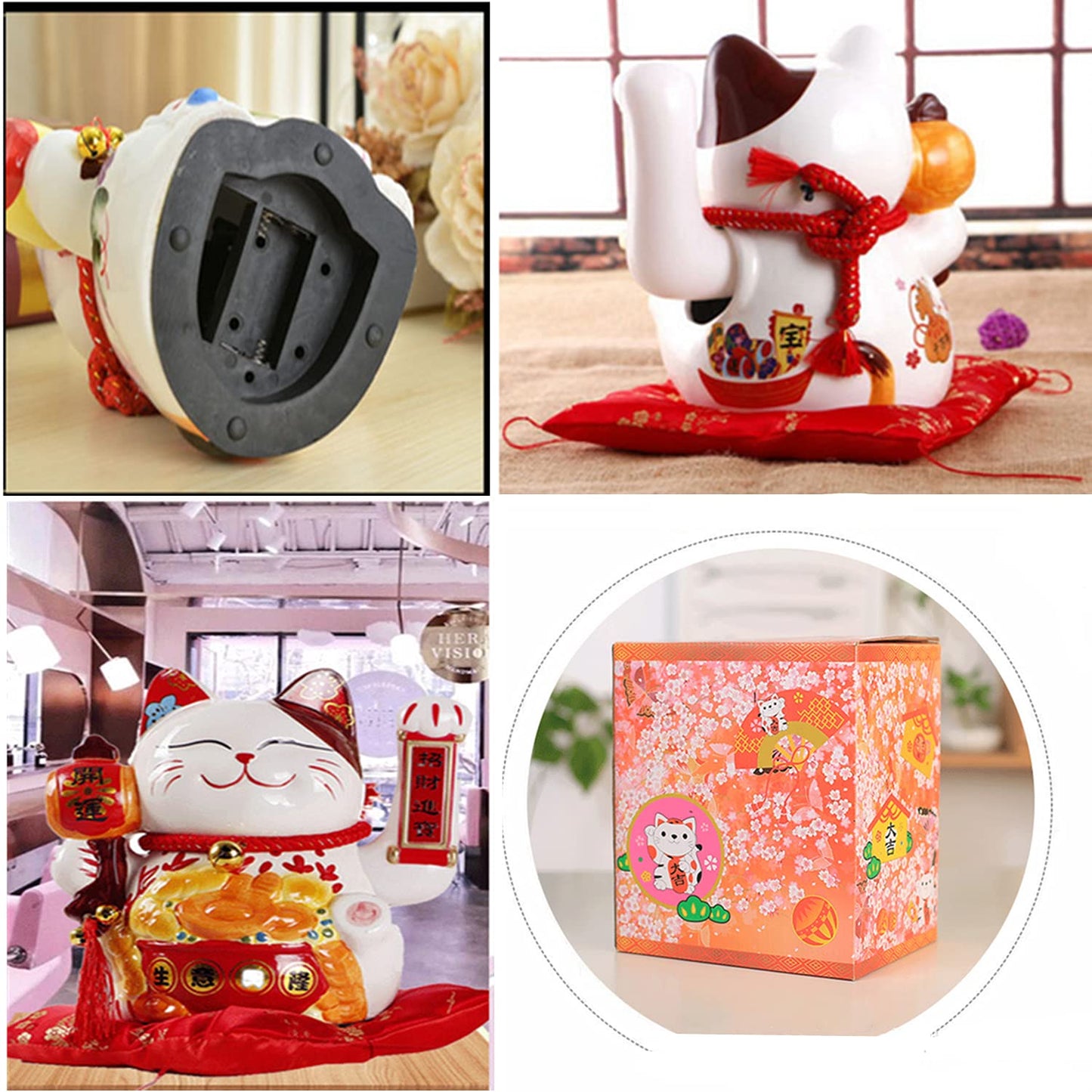 10-Inch Fortune Cat with Waving Arm, Gold
