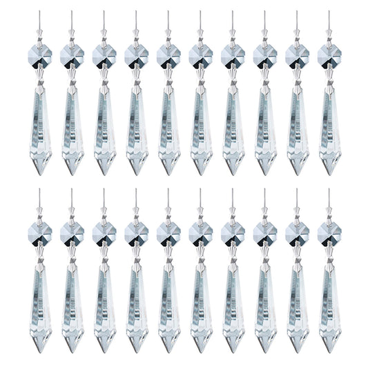H&D HYALINE & DORA 20PCS 55mm Clear Chandelier Icicle Crystal Prisms Lamp Decoration