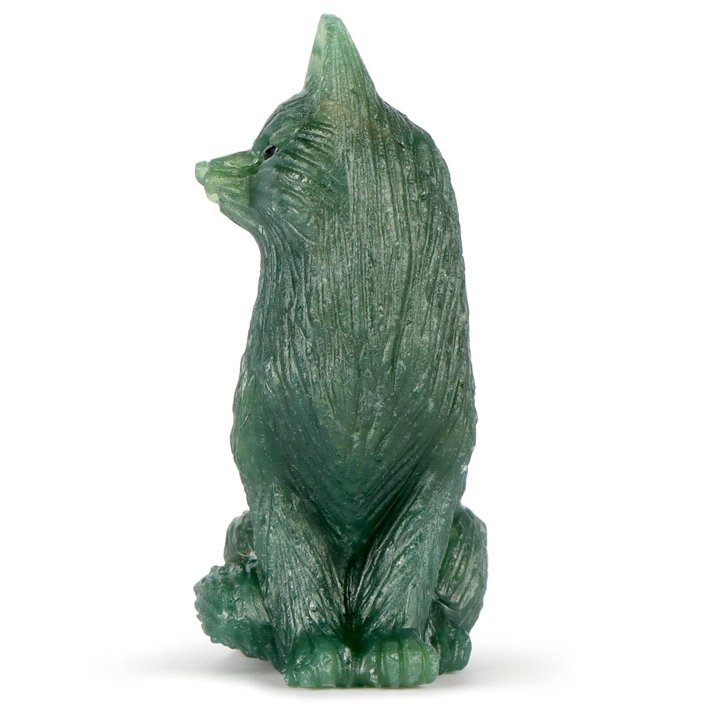 SMQ Ocean Jasper Crystal Fox Statues and Figurines,Carved Gem Fox Animal Carvings Collectible Healing Crystal Stone Sculpture for Home Garden Decor