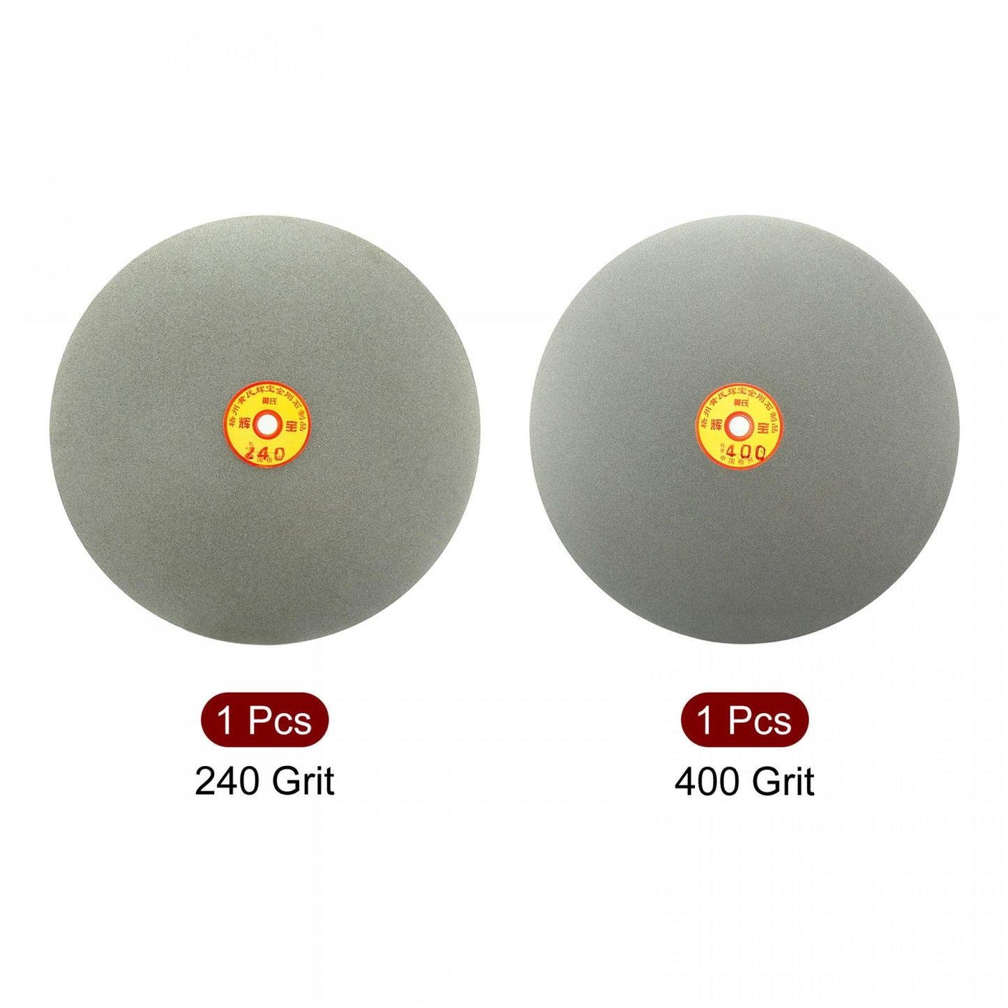 uxcell 250mm 10-inch 240 & 400 Grit Diamond Coated Flat Lap Disk Wheel Grinding Sanding Disc