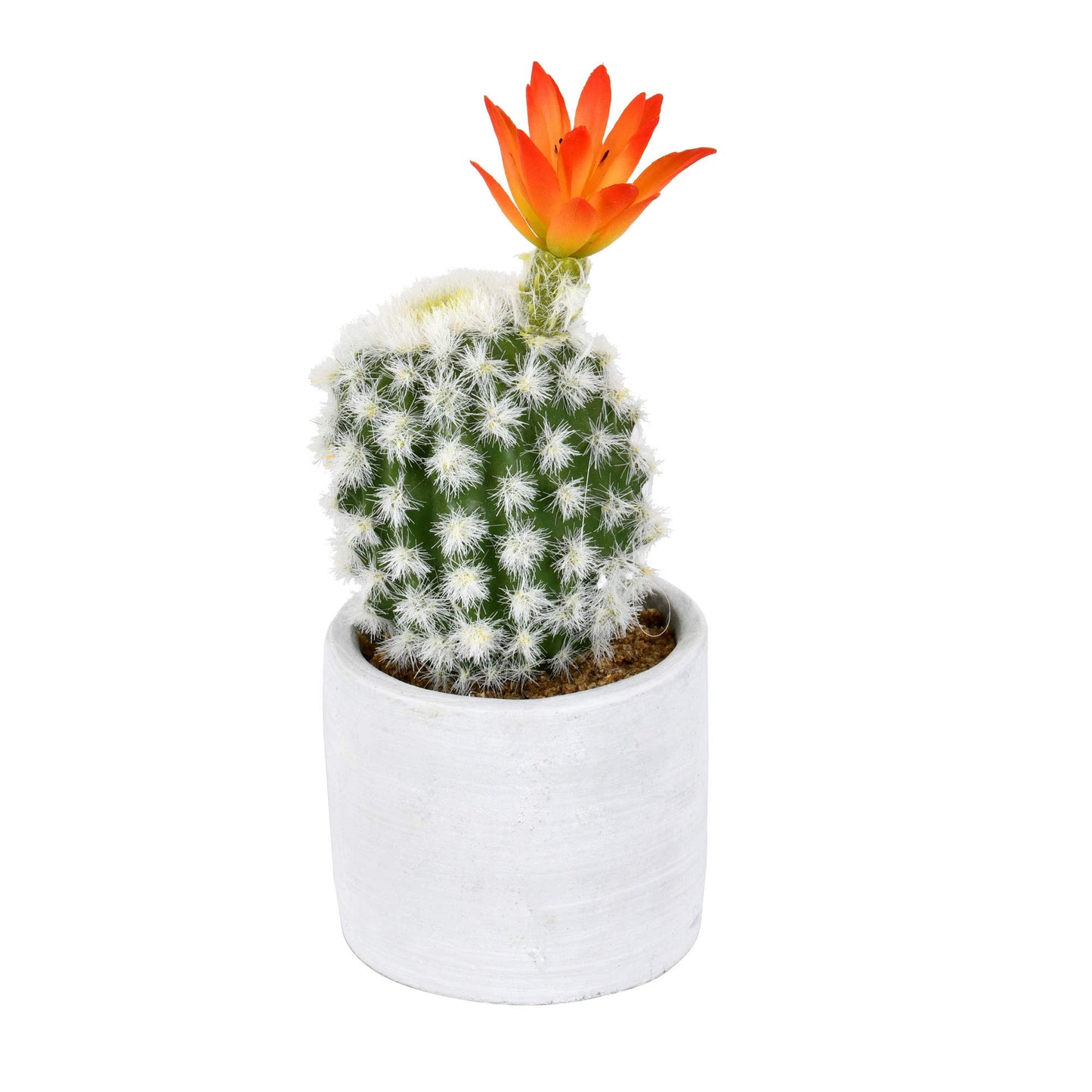 Vickerman Everyday 9" Green Cactus in Cement Pot - Faux Indoor Potted Plant - Greenery for Home Or Office Decor - Maintenance Free