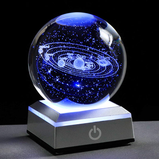 Qianwei 3D Solar System Model Crystal Ball Astronomy Gifts Men Space Decor