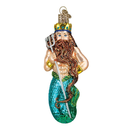 Old World Christmas Neptune Glass Blown Ornament for Christmas Tree, Handcrafted Holiday Decoration, Sea Collection