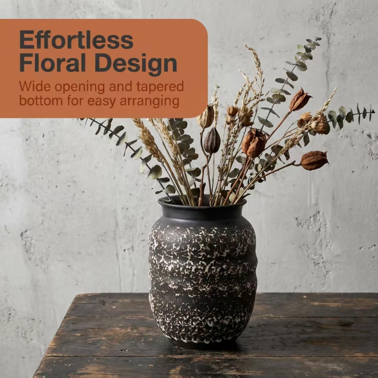 ZgdLScyF 8 Inch Handcrafted Rustic Ceramic Flower Vase