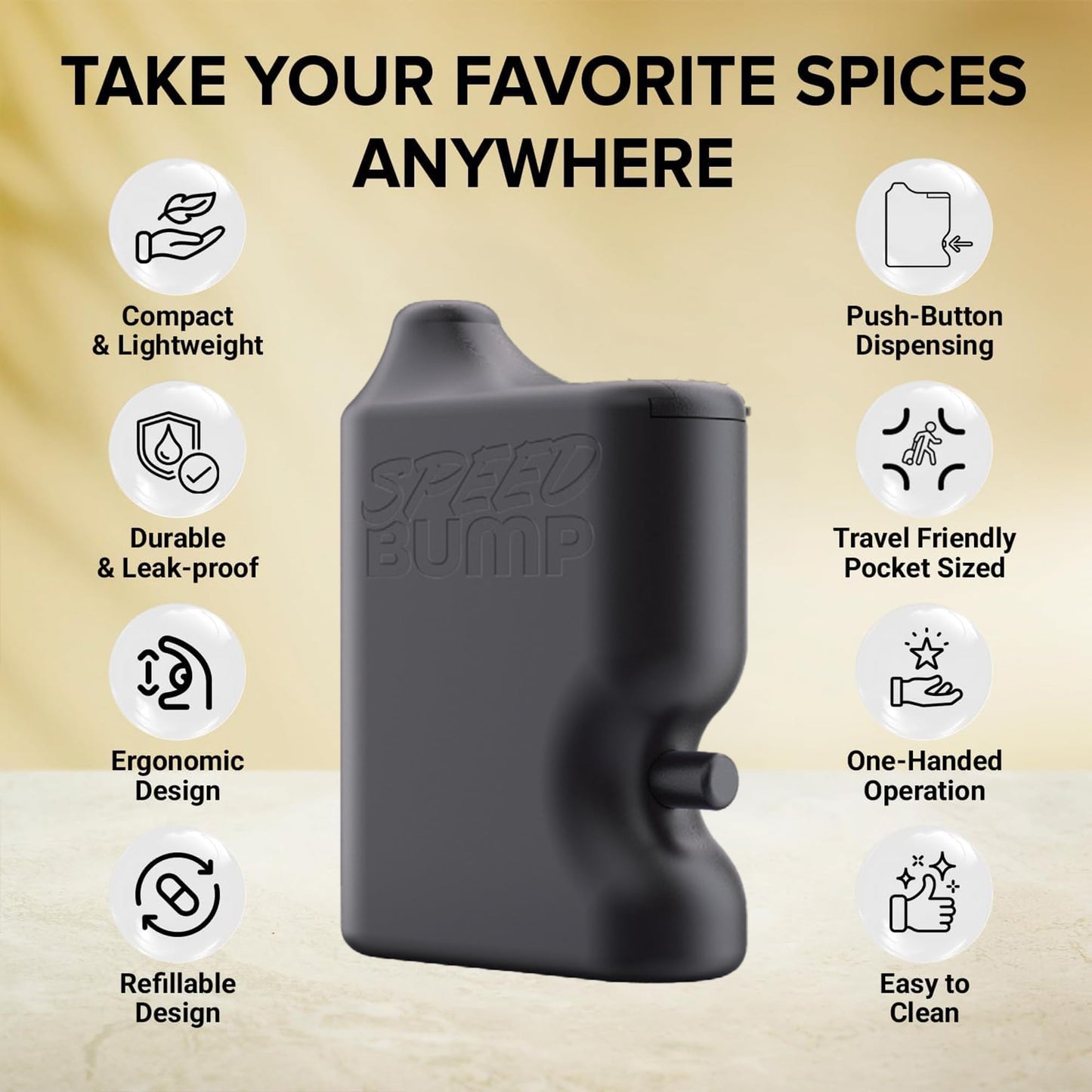 Portable Pepper Shaker (Black) - Versatile Seasoning Set, Multi Functional Salt Dispenser Spice Shakers for Easy Use - Convenient & Durable Plastic Salt and Pepper Dispenser for Fine Spices
