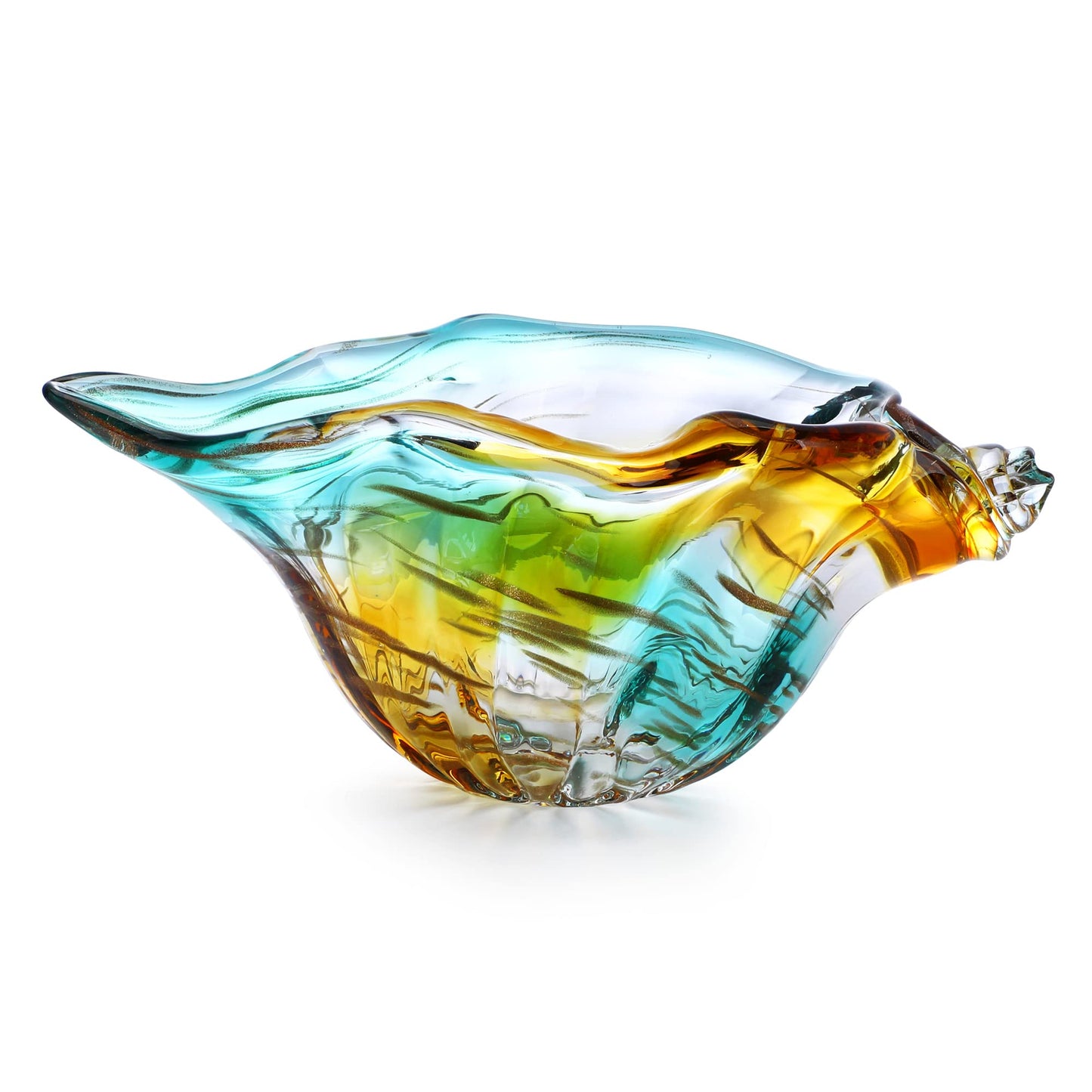 Hand Blown Green Classic Vase and Shell Vase for Home Decor