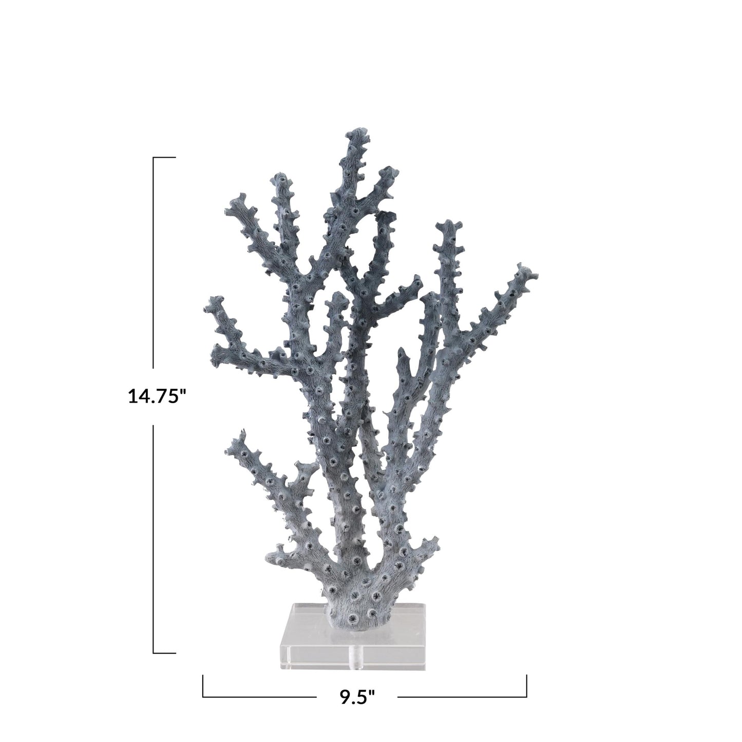 Creative Co-Op Resin Coral Décor with Acrylic Base, Blue