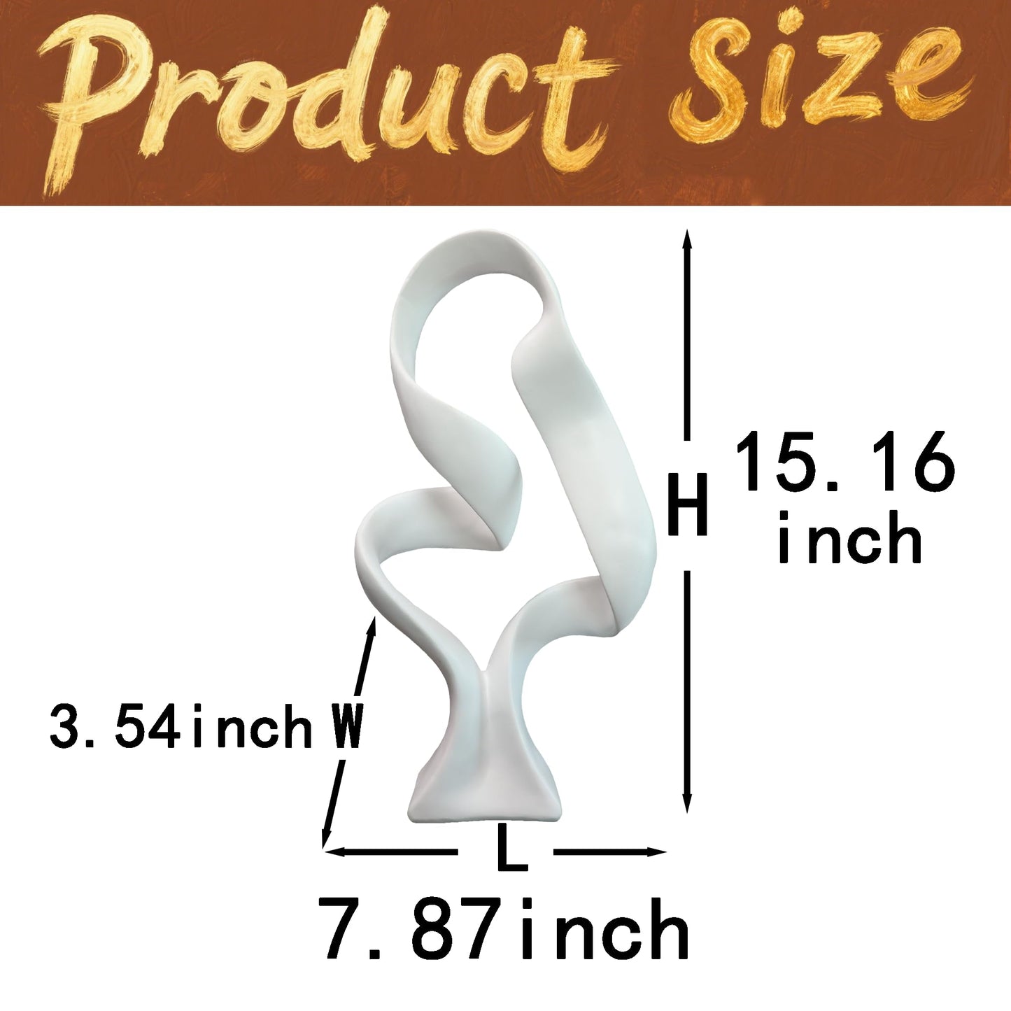 LAIKEARTS 15" Modern Abstract Ribbon Decorative Sculpture, Knot Sculptures,Home Decor,Coffee Table Statues,Dining Living Room Desk Decor（White）