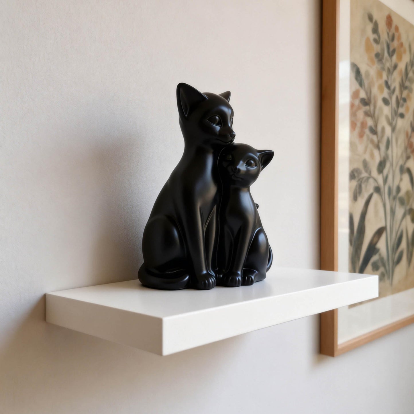 JOOMBE Black Cat Statue Animal Couple Figurine for Cat Lovers Gifts