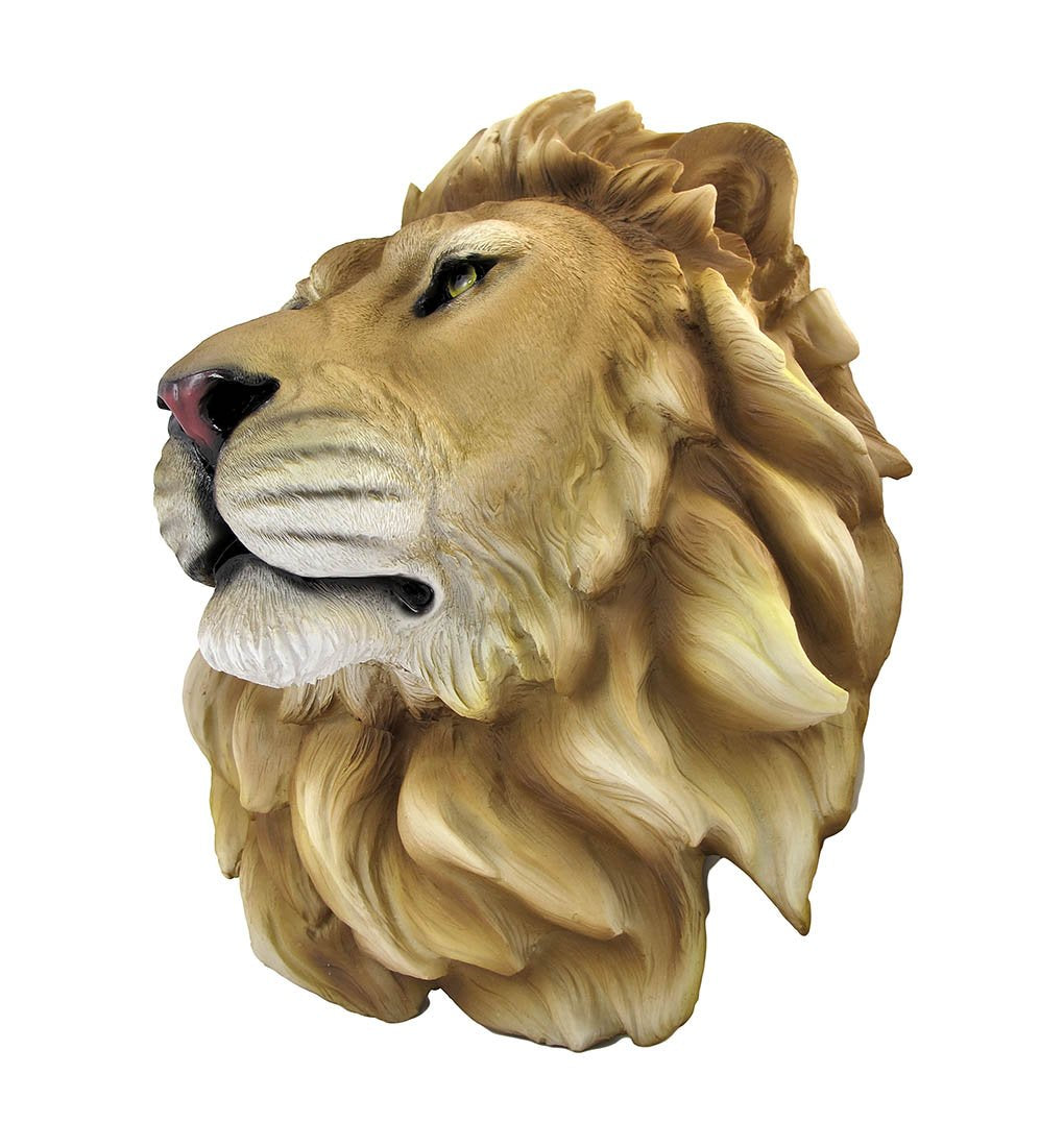DWK African Lion Head Mount Wall Statue Bust Leo
