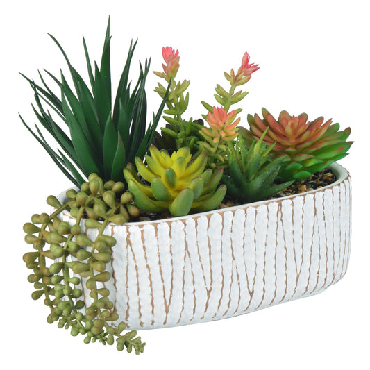 Hisow Fake House Plants Artificial - 8.7" Assorted Faux Succulents in Pots for Office Desk Decor and Bathroom Plants Decor - Small Shelf Decor and Cute Fake Plants for Room Kitchen