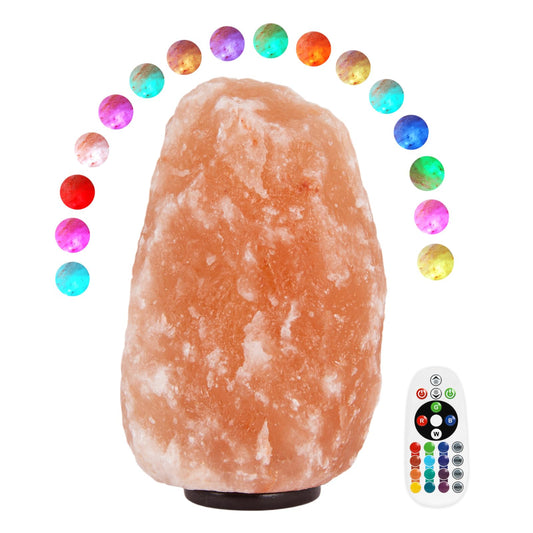 pursalt Himalayan Salt Lamp - 9-11 Inch 11-15 lbs, Natural Pink Large Salt Rock Lamp with Remote Control, 16 Color-Changing LED, USB-Powered Night Light for Home, Office, Bedroom, Yoga Decor