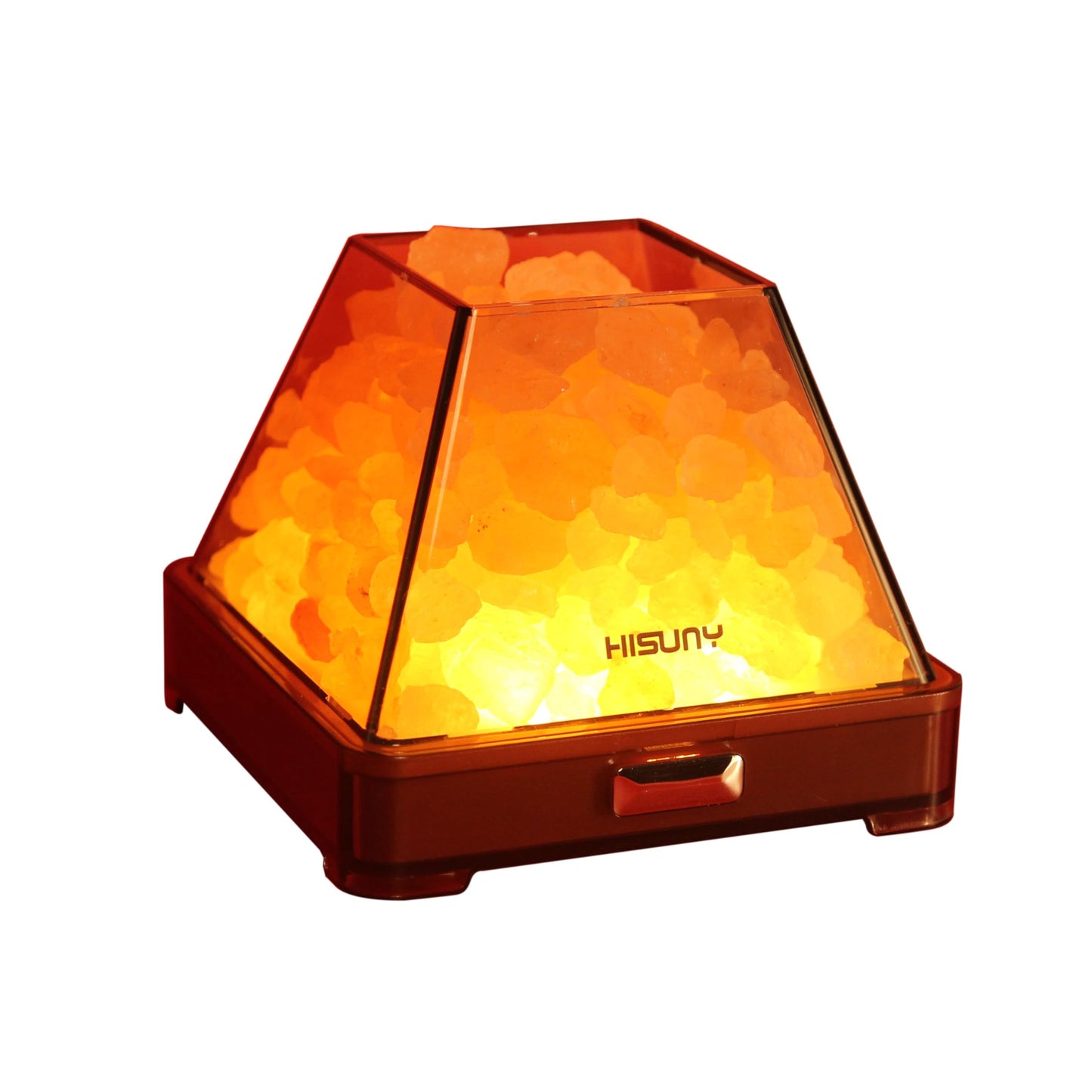 HISUNY 2-in1 Smart Heating Essential Oil System Himalayan Salt Lamp, Mini USB LED Pink Natural Salt Rock Night Lamp Dimmable for Home Decor Yoga Spa Meditation(A Model)
