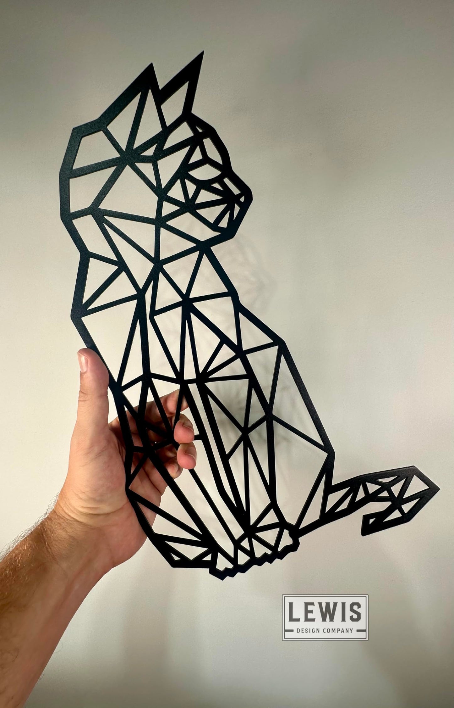 Geometric Cat Metal Wall Art