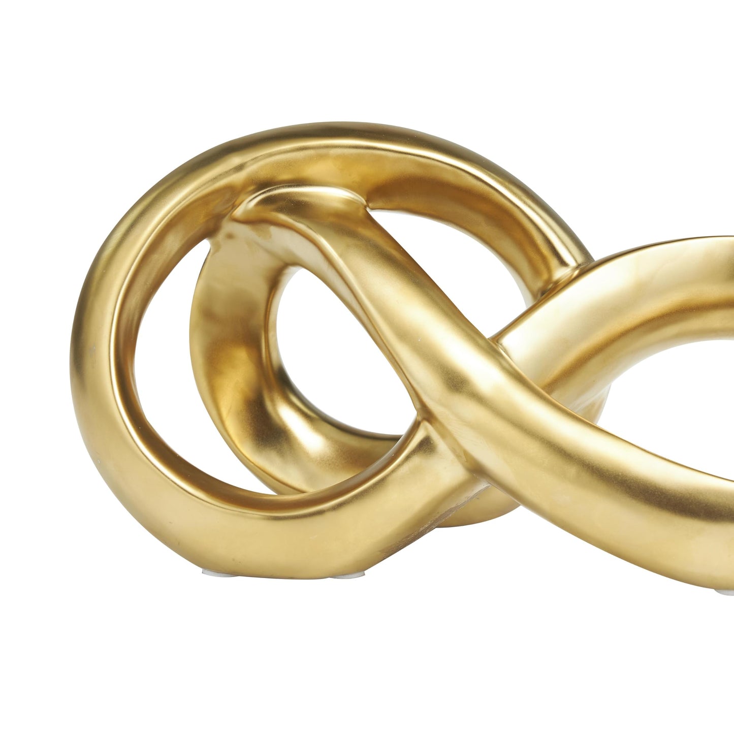 Deco 79 Ceramic Abstract Decorative Sculpture Infinity Loop Home Decor Statue, Accent Figurine 11" x 5" x 5", Gold