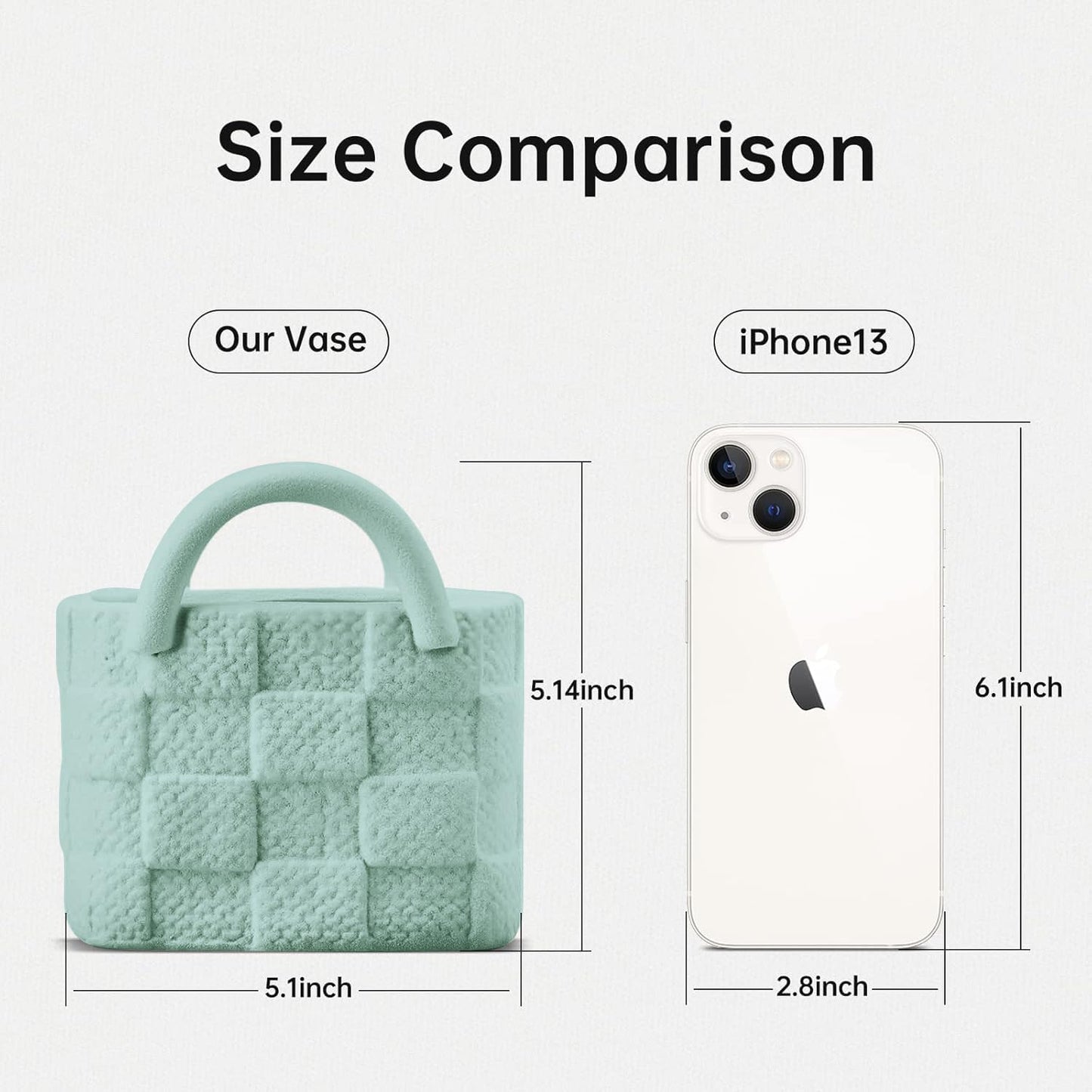 Ceramic Vase, Small Modern Flower Vase for Home Decor, Handbag Collection Creative Ceramic Floral Vases for Centerpieces, Flower Arrangement Decoration Shooting Props (Green)